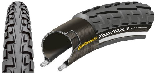 Continental Copertone per bici da trekking o da città TourRide Reflex, 37-622, Nero (black reflex)