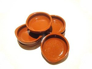 Set of 6 Spanish Terracotta Tapas Dishes / Cazuelas - 18cm diameter