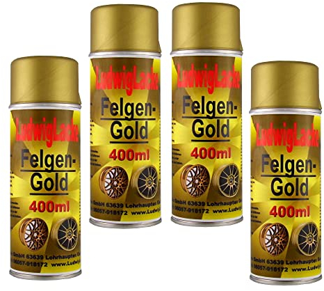 LudwigLacke 4 Felgengold Spray 400 ml je Spraydose