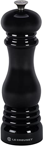 Le Creuset Classic Adjustable Pepper Mill Grinder, Chip-Resistant ABS Plastic, Anti-Corrosion, 40g, 21 cm, Black Onyx, 96001900140000