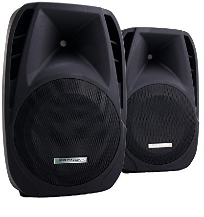 Pronomic PH15 Bühnen- und Konzertlautsprecher, PA-Lautsprecher, Mobile PA-Box für unterwegs, (190 W RMS / 350 W Peak, 15 Woofer, 34mm Hochtontreiber, Input & Thru -SPK kompatibel), Passivbox Paar