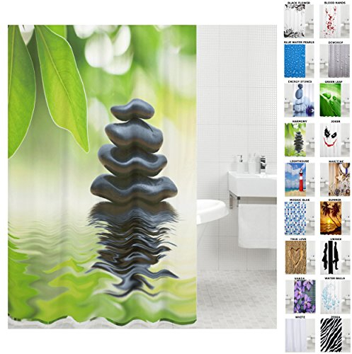 Sanilo Duschvorhang, viele schöne Duschvorhänge zur Auswahl, hochwertige Qualität, inkl. 12 Ringe, wasserdicht, Anti-Schimmel-Effekt (Harmony)