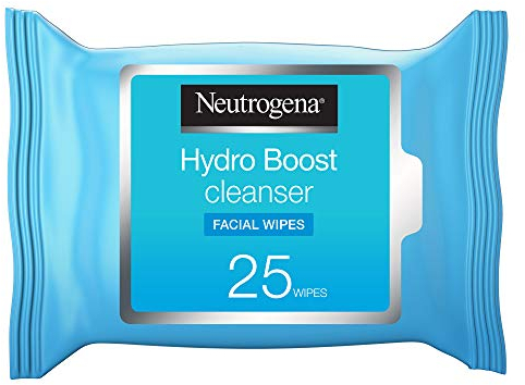Neutrogena Hydro Boost Cleansing Facial Wipes, Blue, 25 Count, (Pack of 1)