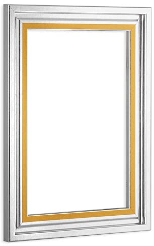 Bildershop-24 Schattenfugenrahmen Gladi5 zum Einrahmen von Acrylglas, Glas, Alu-Dibond, Forex Bildträgern Neu mit 0.5cm Schattenfuge Gladi5 40x50cm Silberglanz Vintage