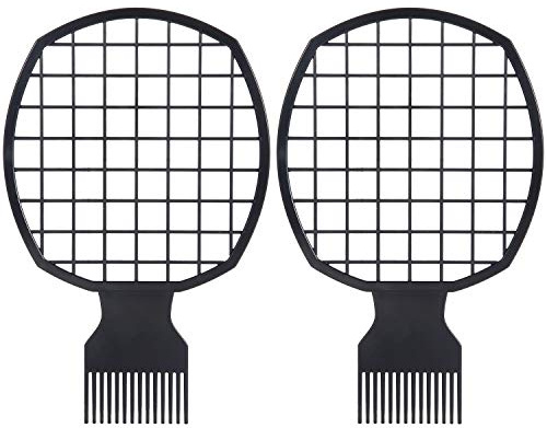 Leinuosen Twist Comb Curl Comb, 2 Pieces Afro Curl Twist Brush Tool for Natural and Coiled Hair (Black)