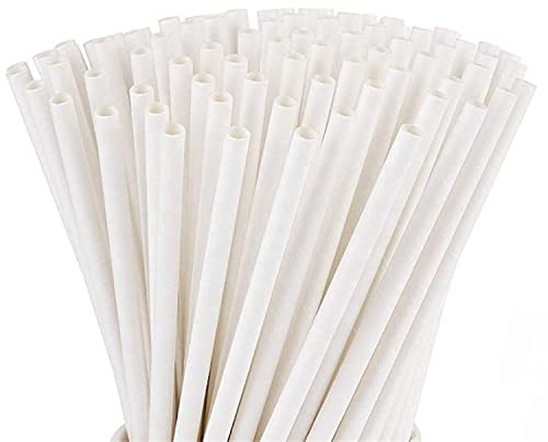 CW-Pack Bio Papier-Trinkhalme, Papier-Strohhalme, kompostierbar weiß 230 * 7mm 300St.