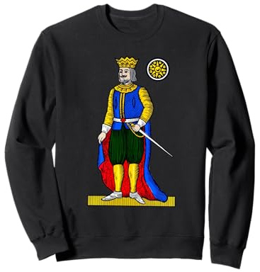 La Primiera Felpa Unisex Adulto Carte Napoletane Sweatshirt Nero S