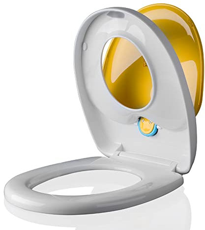 MANY Klobrille Mit Kindersitz WC-Sitz Mit Softclose Absenkautomatik Toilettendeckel Abnehmbar Zur Reinigung Toilettensitz Duroplast Slow Down Mute