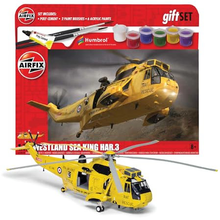 Airfix Hanging Model Aircraft Kits - Westland Sea King HAR.3 Model Building Set, 1:72 Scale Model Helicopter Kit for Adults & Kids 8+ - Aircraft Models Military Gifts for Men to Build, Skill Lvl. 3