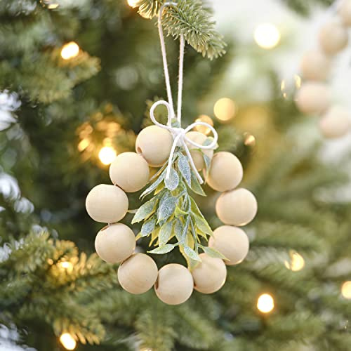 4 x Holzkugeln Baumschmuck