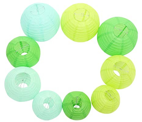 FOMIYES 9 Piezas Lampara De Papel Linterna Conmemorativa China Decoración De Techo De Linterna De Papel Linternas Plegables De Papel Bola De Linterna Colgante Bebé Alambre De Hierro