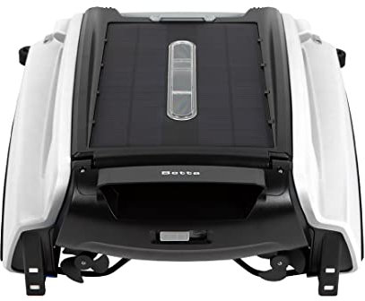 Betta SE Solar Powered Robot automatico per la pulizia della superficie della piscina con skimmer, batteria per la pulizia continua di 30 ore e motori gemelli riprogettati resistenti al cloro (bianco)