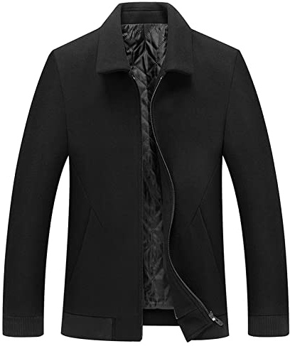 Kswlwccpp Herren Mantel Kurz, Stehkragen Wolle Warm Herrenmantel Wollmantel Slim Fit Übergröße Outdoor Wintermantel Kurzmantel 4Xl Winter Zweireihig Herren-Mäntel Trenchcoat
