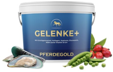 Pferdegold Gelenke+ 2.0 1,5kg - Gelenk-Pellets für Pferde | Mit Grünlippmuschel, Hyaluronsäure, MSM & Kollagen - Natürlich & dopingfrei - Made in Germany