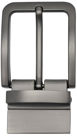 CINTURONTOP Fibbia per cinture, Fibbia reversibile per cinture, fibbietta rettangolare, Fibbia per cintura, Unisex, Adattabile a cinture fino a 35mm di larghezza, Durevole e versatile, argento, Taglia