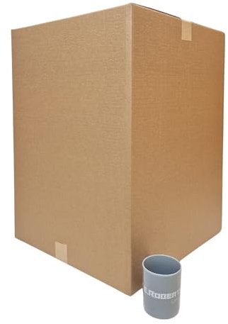 W.E. Roberts Tall Strong Double Wall Extra Large Cardboard Boxes 18 x 18 x 24 / 45cm x 45cm x 61cm 123 Litres Storage Packing Moving House Sturdy Shipping Boxes (Pack of 5)