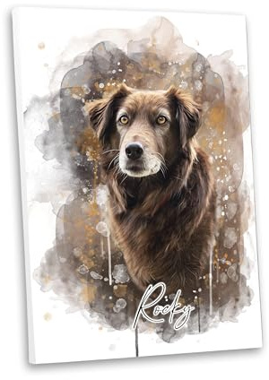 Generisch Dein Haustier als personalisiertes Portrait/Hund, Katze, Pferd, etc./ als Poster, Leinwand oder gerahmtes Bild/einzigartiges Geschenk (gerahmtes Bild, 20x30 cm)