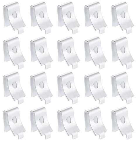 Sourcing Map 20 Pcs White Shelf Bracket Clips, Adjustable Shelf Support Clips for Kitchen Shelving Wire Rack