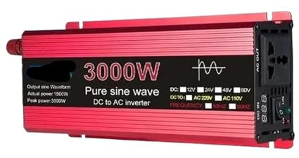 BIANMTSW Pure Sine Wave Inverter DC 24V/12V To AC 110V/220V 1000W 1600W 2200W 3000W Portable Power Bank Converter Solar Inverter (3000W,12V_220V)