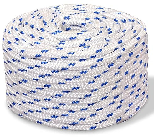 Xichuzi Bootsseil Polypropylen, Festmacherleine, Tauwerk Für Boote, Kletterseil, Baumklettern Ausrüstung, Allzweckseil, Camping Seil, 10 mm 50 m Weiß