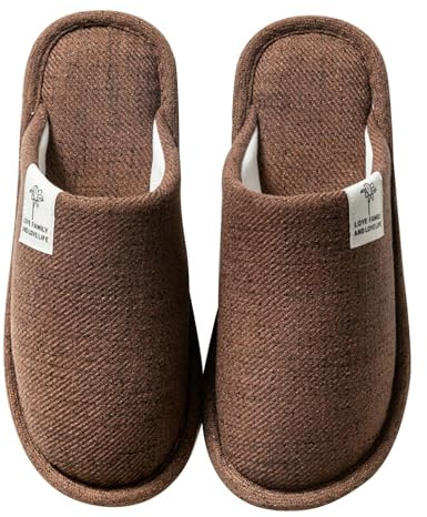 Colexy Chaussons Antidérapant Femme Homme Pantoufles Confortable Léger Bout ermés Accueil Chaussures hiver Chaussures pour la Maison(Café,40-41)