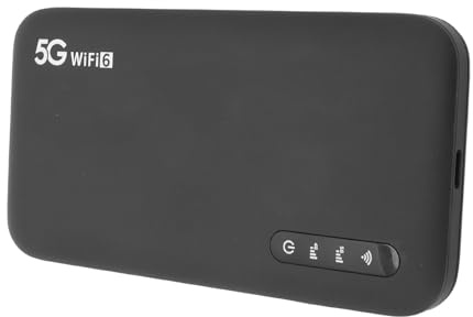 Hotspot Móvil WiFi 5G, 2.4GHz 5.8GHz Doble Banda Alta Velocidad WiFi6 Router con Ranura para Tarjeta SIM, Soporta 16 Dispositivos, Batería 6100mAh Dispositivo WiFi Hotspot Portátil
