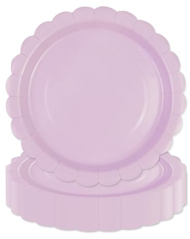 HFBOBP 50 Stück Lila Pappteller,18CM Dessertteller Einmalgeschirr Tisch Dekorationen Partygeschirr für Hochzeit Garten Geburtstag Party