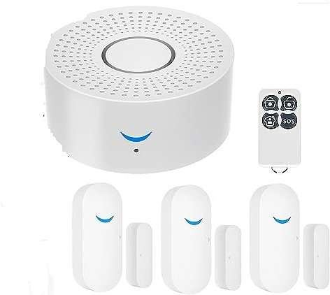 Système de sécurité Domestique, Système d'alarme Domestique Intelligent, 433mhz, Protection Anti-cambriolage, sirène, contrôle Via Application, Kits d'alarme Domestique sans Fil(Set 2)
