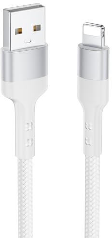 Baileku iPhone Ladekabel, Lightning Kabel 1M MFi Zertifiziert Schnellladekabel iPhone Kabel USB Nylon Fast Lightning Ladekabel für iPhone 14 13 12 11 Pro Max Mini XS XR X 8 7 6 6s Plus SE, iPad