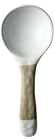 Ergonomica Mestolo in ceramica sotto smalto colorato da 80 ml, grande capacità, strumento for servire la zuppa, cucchiaio con manico lungo, resistente alle alte temperature per frullare(Nero)