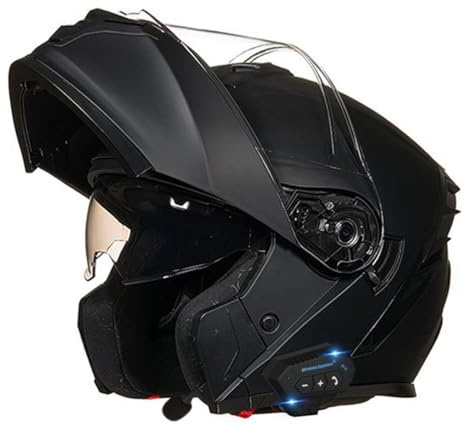 Casco Da Moto Modulare Caschi Con Bluetooth Integrato Certificato DOTECE Caschi Apribili E Modulari Moto Con Doppia Visiera Integrale Casco Motociclista Per Donna E Uomo 8,XXL:63-64CM