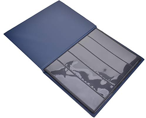 Haofy Briefmarken-Sammelalbum für Briefmarkensammler – 10-seitiger Briefmarkenalbumhalter, Kapazität: 400–500 Kleine Briefmarken – Ideal für Briefmarken-Enthusiasten (BLUE)