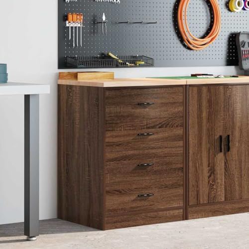 Frdhee Armario multiusos para garaje, 60 x 51 x 85 cm, madera maciza de pino, armario alto de cocina para el hogar, pasillo, oficina, sótano