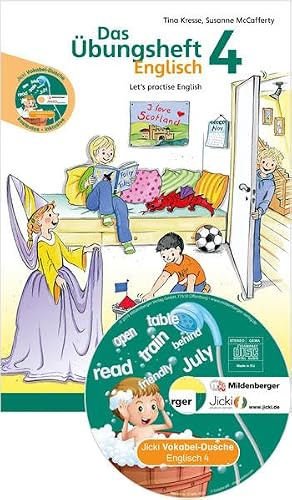 Das Übungsheft Englisch 4: Let’s practise English mit Audio-CD „Jicki Vokabel-Dusche 4“