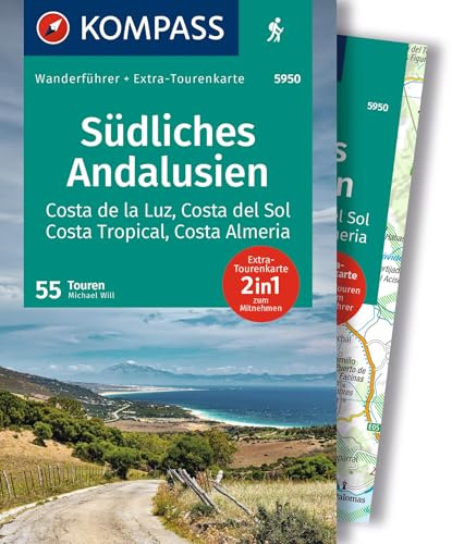 KOMPASS Wanderführer Südliches Andalusien, Costa de la Luz, Costa del Sol, Costa Tropical und Costa Almeria, 55 Touren mit Extra-Tourenkarte: GPS-Daten zum Download