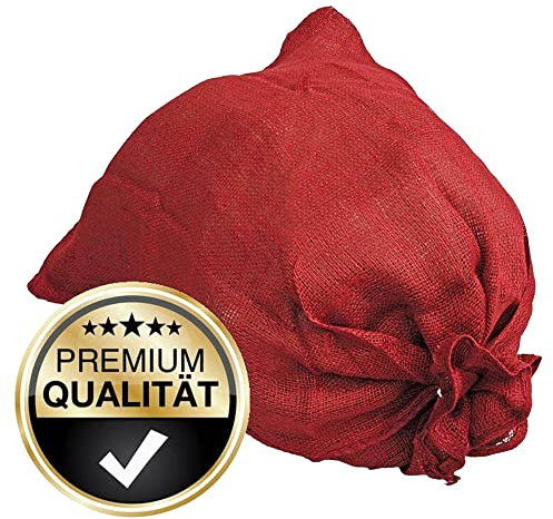NOOR Premium Jutesack Gr.XS 60 x 80 cm I Multifunktionaler Öko-Sack I Winterschutz für Topf- und Kübelpflanzen I Frostschutz für Pflanzen I Jute Sack für Pflanzen-Überwinterung I Gartensack Rot