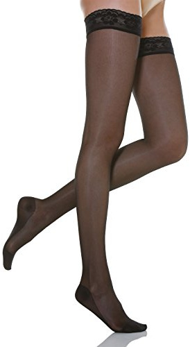 Relaxsan Basic 770 Kompressionsstrümpfe Damen 12-17 mmHg mit Silikonband, Oberschenkel Stützstrümpfe 70 Den