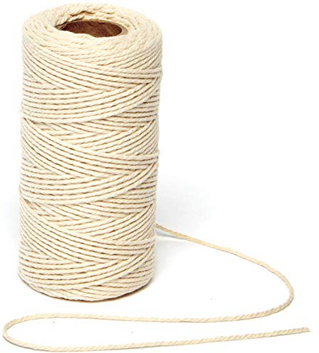 Baker Ross AG212 Natural Textured Cotton String for Jewellery Making and Crafting for Kids, Assorted, (Per Reel)
