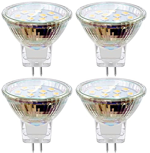 SANSUN MR11 GU4.0 Lampadine LED, 2W (Pari alle Alogene da 20W), G4/GU4/GZ4 Base Lampada LED, 200lm, 12V AC/DC, Luce diurna 4000 K, Lampadine LED (4 Pezzi)