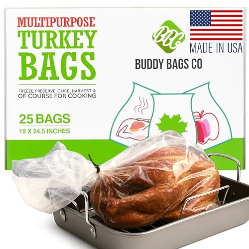 Buddy Bags Co Multipurpose Turkey Oven Bags - 19 x 24.5 - 25 Pack