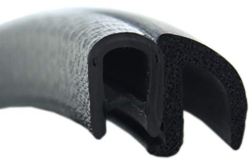 SMI-Dichtungsprofil DF17 für 1-4mm PVC mit Stahleinlage/EPDM Moosgummi selbstklemmend ohne Kleber - Kantenschutz mit Fahne seitlich Dichtung, Kantenschutzdichtprofil für Auto, Kofferraum (20 m)