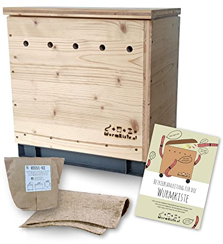 wurmkiste.at Mini Wurmkomposter aus Holz | kleine Wurmkiste als Selbstbauset
