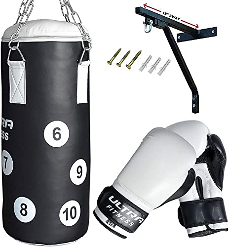 CROSSJAB Kinder-Boxsack mit Boxhandschuhen und Kette gefülltes Boxset für Kinder, Boxsack für Kinder, MMA, Muay Thai, Karate, Workout