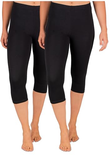 SES Leggings Opaques Femme, Lot de 2, Noir (36/38) / Leggings en Coton/Coupe Parfaite et Confort/Ensemble de Leggings pour Looks variés