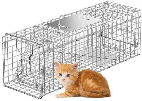 HomGarden 24x 8 x 7.5Live Animal Cage Trap Catch Release Humane Live Animal Trap Cage for Rabbit, Groundhog, Squirrel, Raccoon, Mole, Gopher, Chicken