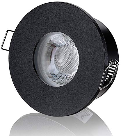 lambado® Premium LED Spots IP65 Flach für Badezimmer in Schwarz - Moderne Deckenstrahler/Einbaustrahler für Außen inkl. 230V 5W Strahler neutralweiß dimmbar - Hell & Sparsam