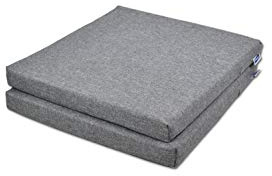 Rollmayer 2er Set Stuhlkissen Stuhlauflage Sitzkissen Sitzpolster Auflage für Stühle in Haus und Garten Kollektion Melange (Grau 68, 40x40x4cm)