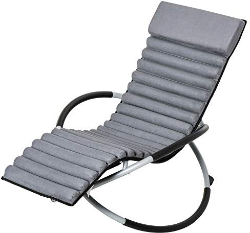 Outsunny Schaukelstuhl Ergonomischer 2 In 1 Dunkelgrau 145 x 74 x 86 cm