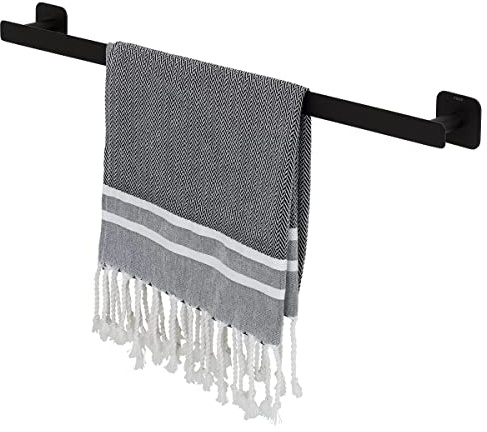 Tiger Colar Handtuchhalter zum Kleben, 60 cm, Edelstahl, Schwarz pulverbeschichtet, mit integrierter Klebefolie zur Montage ohne Bohren 1313630746 60x5x5,4 cm