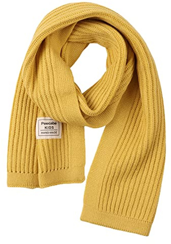 Peecabe Kids Scarf Soft Warm Knit Neck Warmer Winter Classic Scarf for Boys Girls (Yellow)